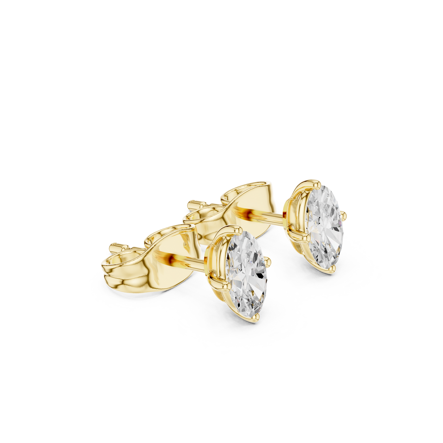 Oval Shape Lab Grown Diamond Antique Delicate Dainty Elegant Party Wear Stud Earring For Women's