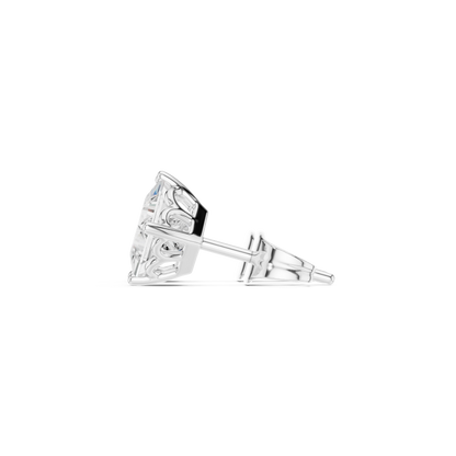Princess Cut Lab Grown Diamond 18k Solid Gold Party Wear Studs Earrings For Anniversary Gift