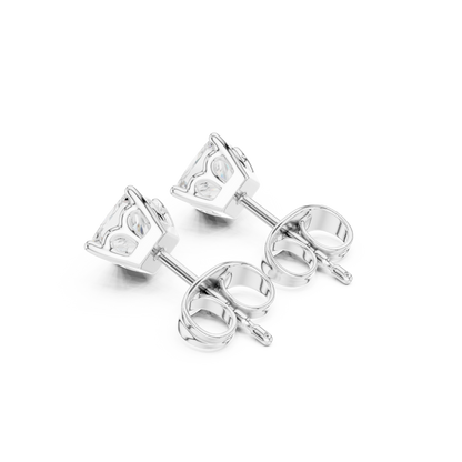 10kSolid White Gold Princess Cut Lab Grown Diamond Wedding Wear Classic Look Diamond Earring For Girl