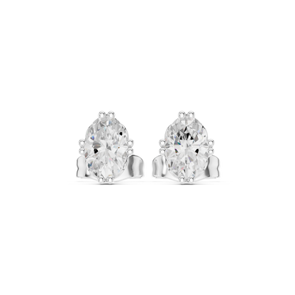 1.00 Ct Oval Shapes Lab Grown Diamond 18k Solid Gold Women Elegance Vintage Diamond Earring For Her
