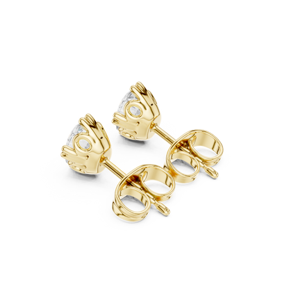 1.00 Ct Oval Shapes Lab Grown Diamond 18k Solid Gold Women Elegance Vintage Diamond Earring For Her