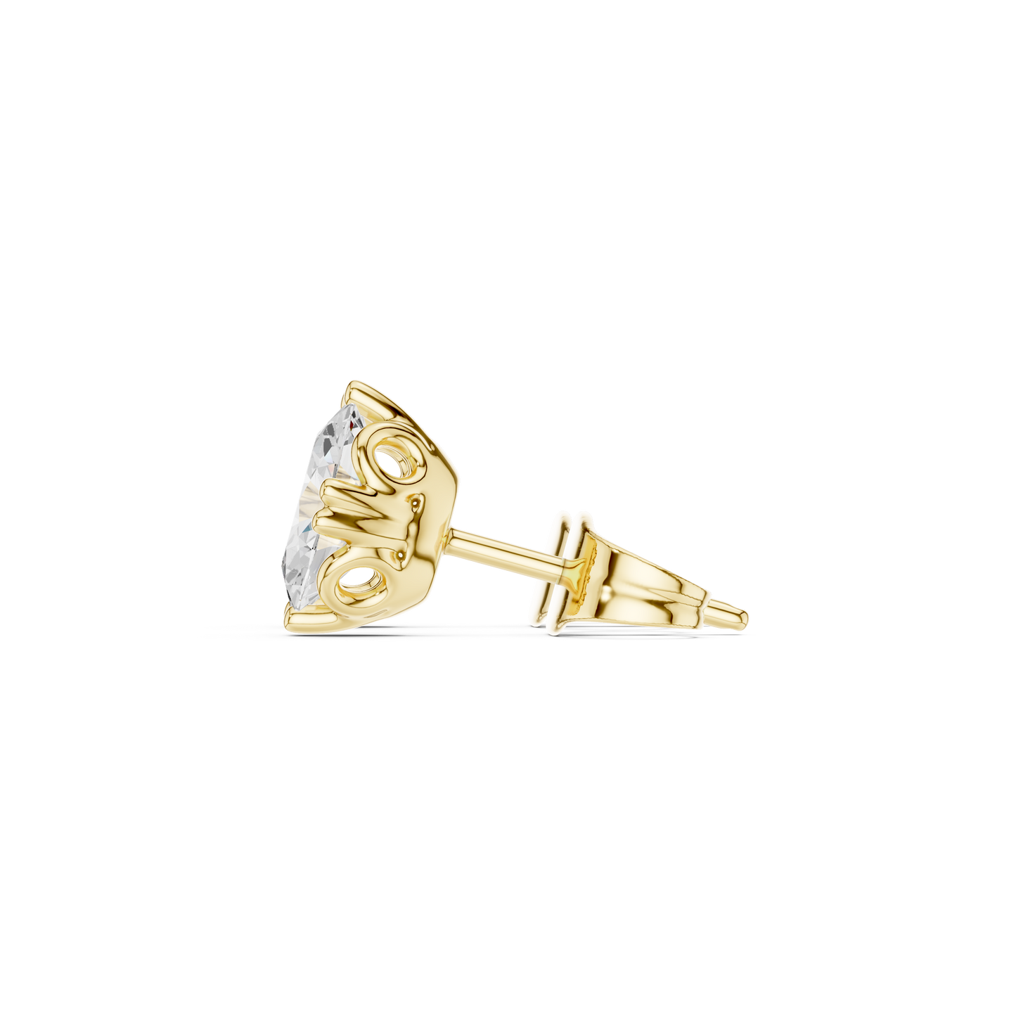 1.00 Ct Oval Shapes Lab Grown Diamond 18k Solid Gold Women Elegance Vintage Diamond Earring For Her