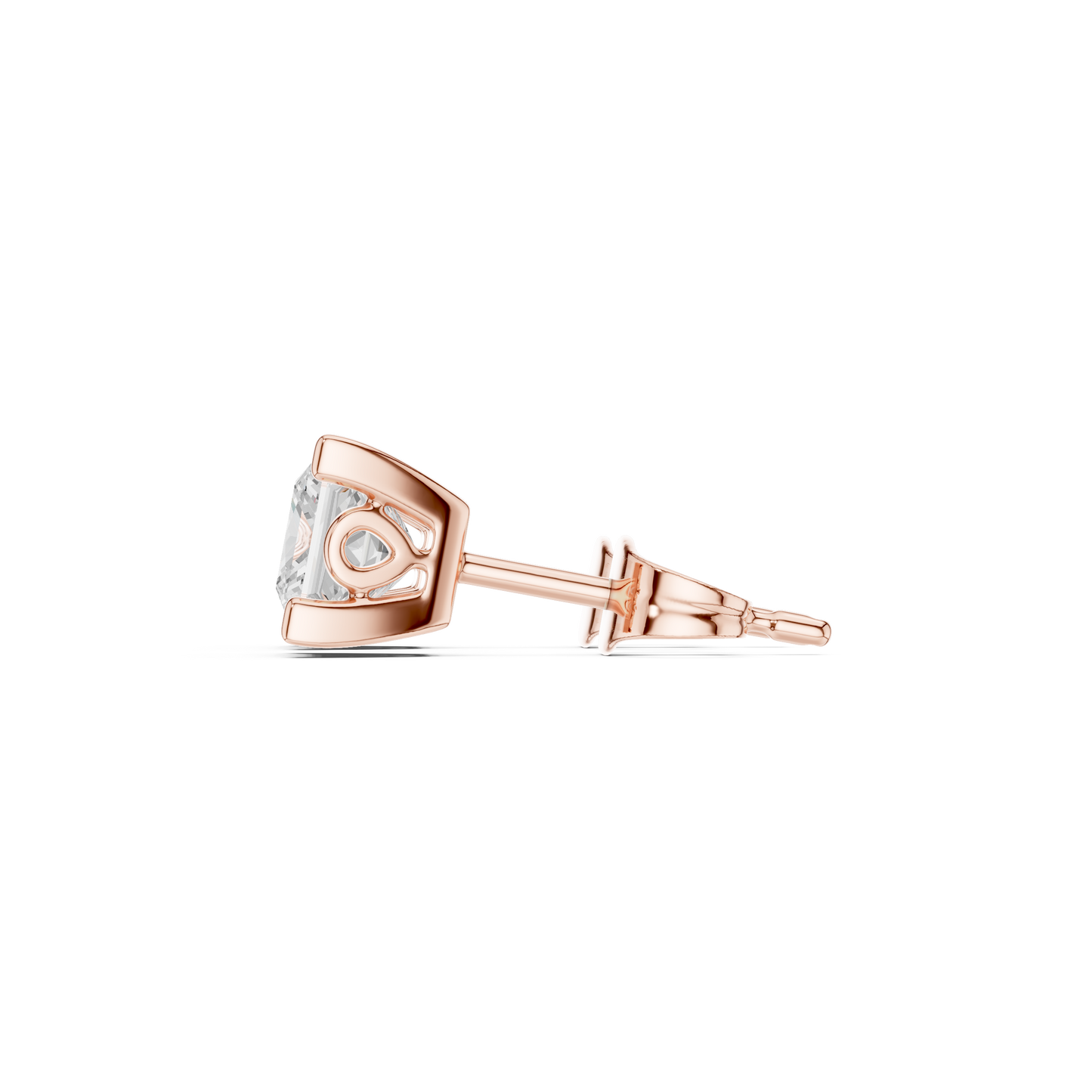Solid white Gold Princess Cut Lab Grown Diamond Vintage Party Wear Occasionally Wear Diamond Earring For Her