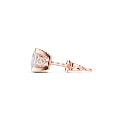 Solid white Gold Princess Cut Lab Grown Diamond Vintage Party Wear Occasionally Wear Diamond Earring For Her