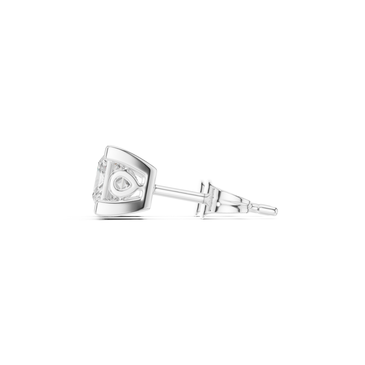 Solid white Gold Princess Cut Lab Grown Diamond Vintage Party Wear Occasionally Wear Diamond Earring For Her