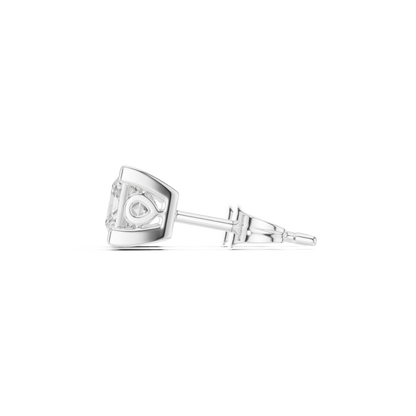 Solid white Gold Princess Cut Lab Grown Diamond Vintage Party Wear Occasionally Wear Diamond Earring For Her