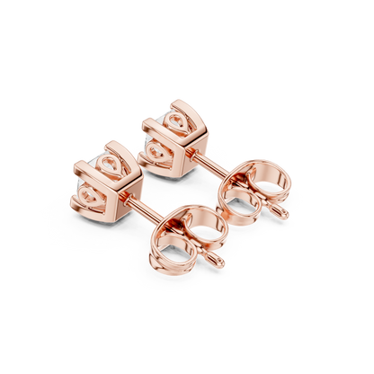 14k Solid Rose Gold Princess Cut Lab Grown Diamond Classic Look For Her Anniversary Gift
