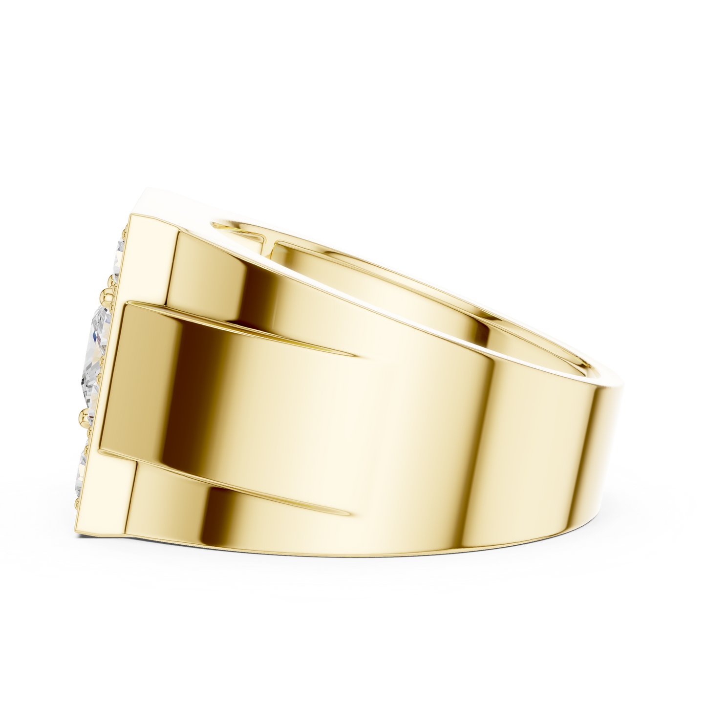 2.20 Ct Round & Princess Shape Lab Grown 10k Solid White Gold Stunning Diamond Men's Ring