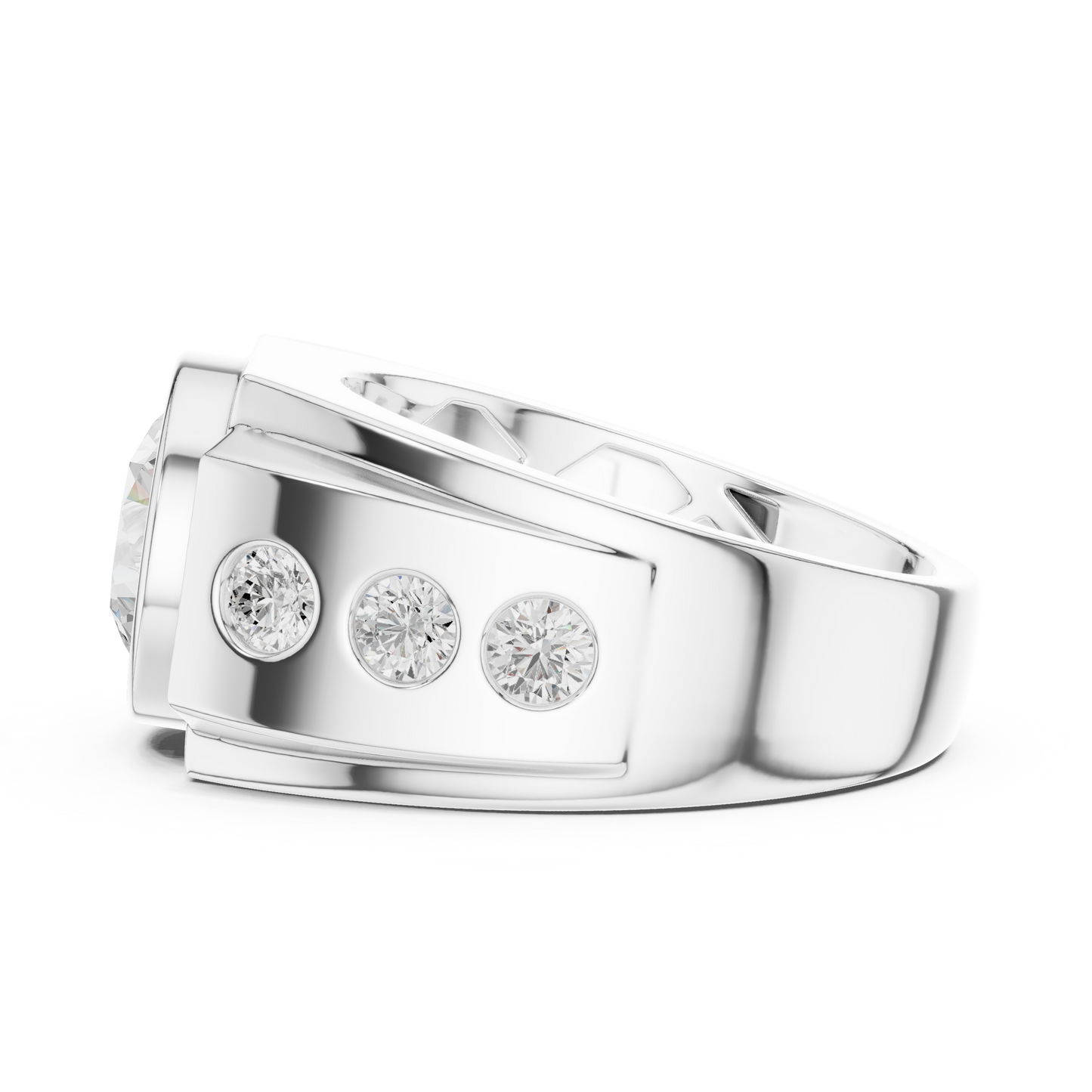 14k Solid Rose Gold Lab Grown Round Shapes Diamond Elegance Sparkle Men Ring Gift For Birthday