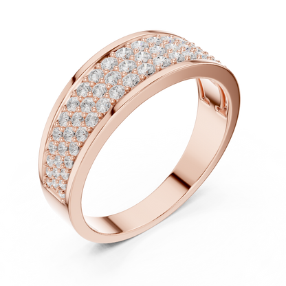 18k Solid Gold Round Shapes Lab grown & Natural Diamond Men Ring For Every Occasionally Wear For Her