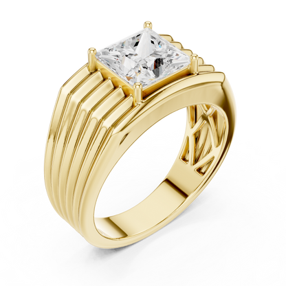 1.49 Ct Round Shape Lab grown Diamond 18k Solid Gold New  Stunning Fabulous Men Diamond Ring