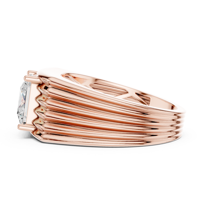 1.49 Ct Round Shape Lab grown Diamond 18k Solid Gold New  Stunning Fabulous Men Diamond Ring