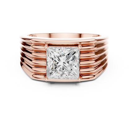 1.49 Ct Round Shape Lab grown Diamond 18k Solid Gold New  Stunning Fabulous Men Diamond Ring