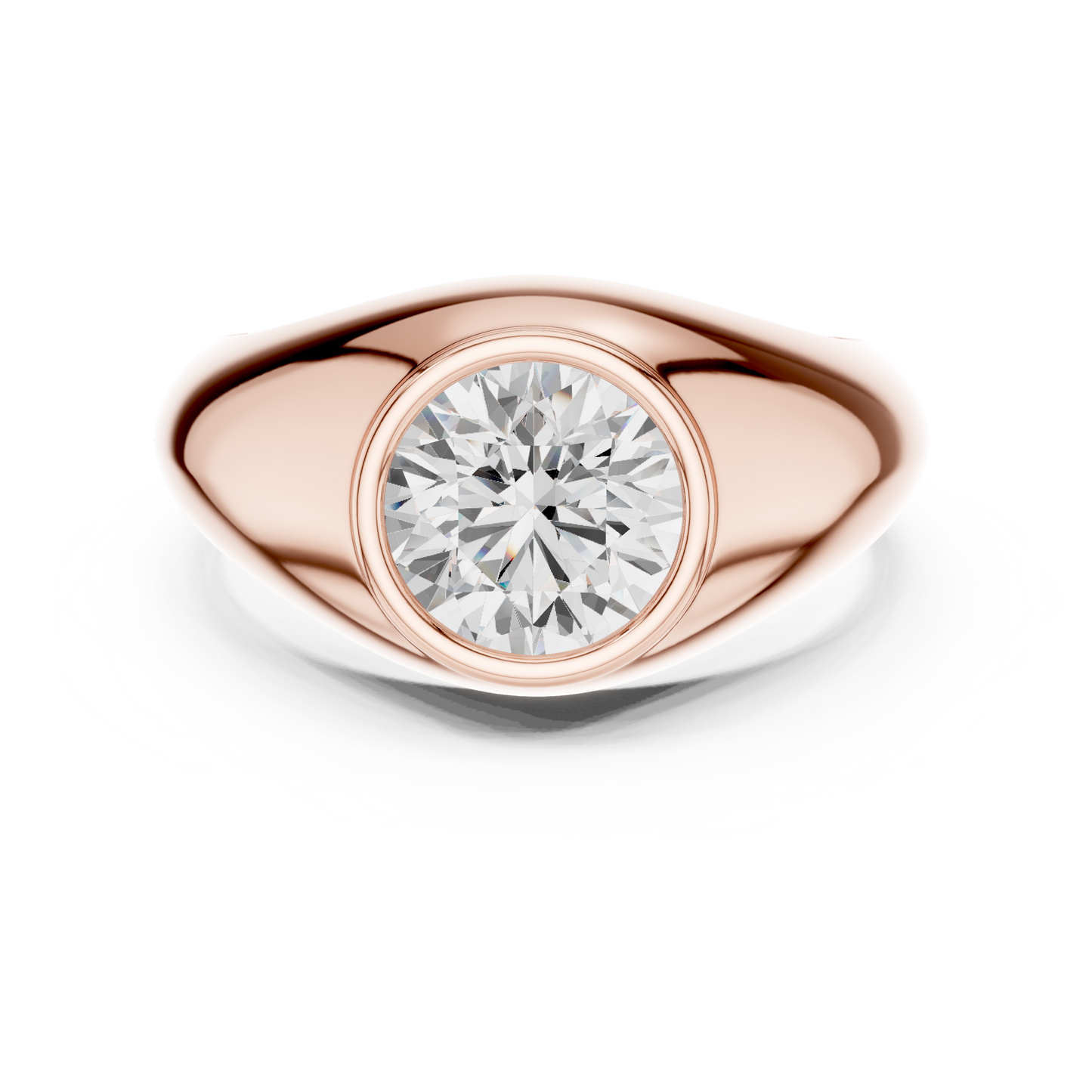 2.00 Ct Round Shape Lab grown Diamond 10k Solid White Shinny Gold Wedding Wear Men's Ring