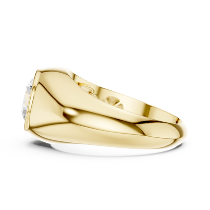 2.00 Ct Round Shape Lab grown Diamond 10k Solid White Shinny Gold Wedding Wear Men's Ring