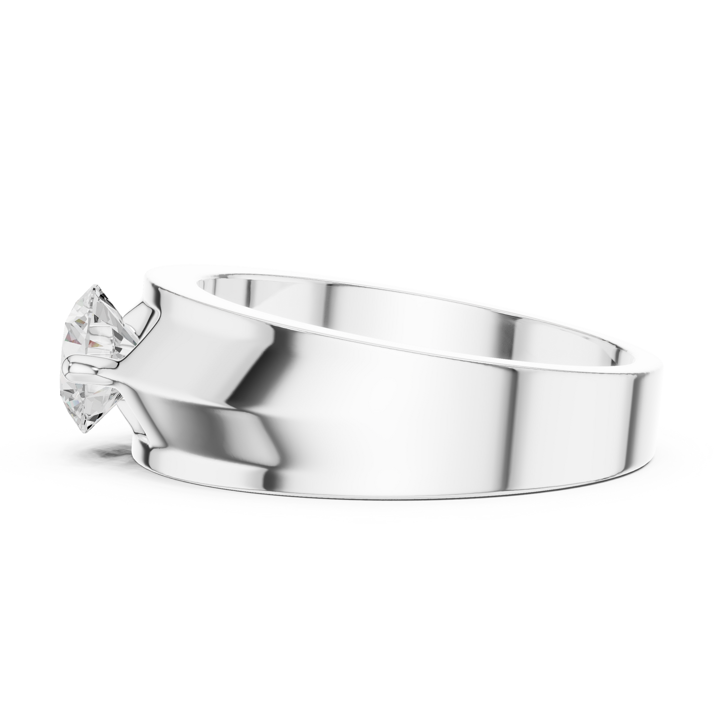 Round Shapes Lab grown One Stone New Unique Men's 14k Solid Rose Gold Diamond Ring