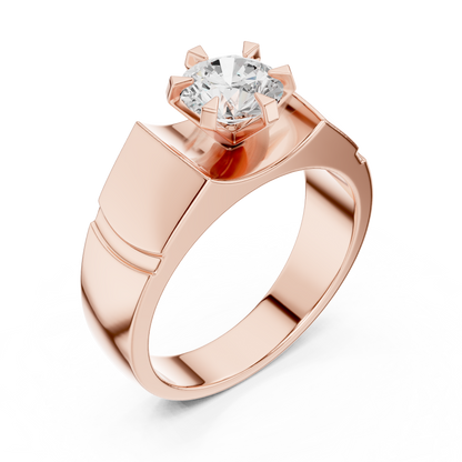 1.50 Ct Round Shapes Lab grown Diamond 14k Solid White Gold Unique Official Wear Diamond Ring For Men