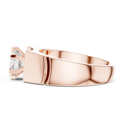 1.50 Ct Round Shapes Lab grown Diamond 14k Solid White Gold Unique Official Wear Diamond Ring For Men