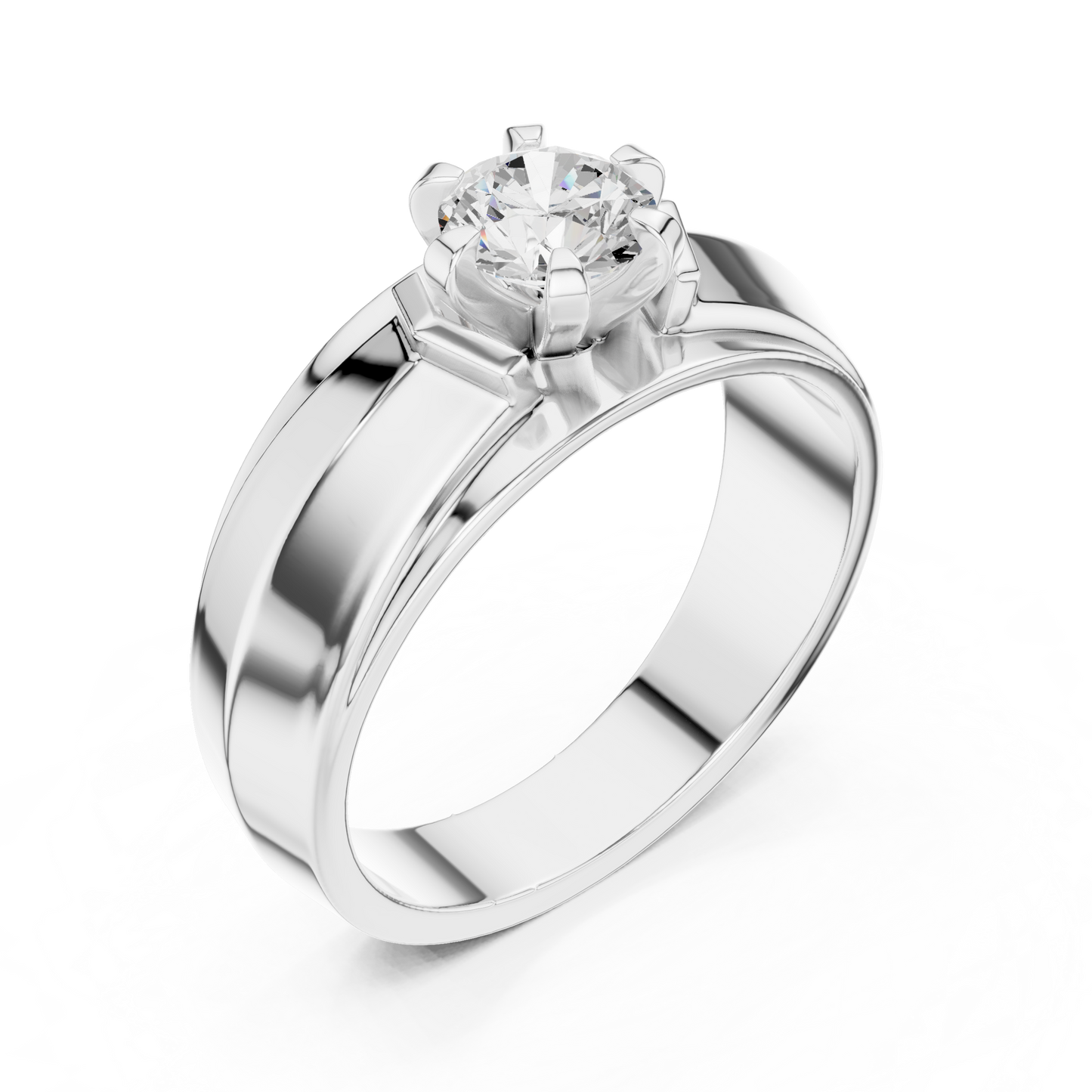 10k Solid Gold Round Shape Lab grown Diamond Stunning New Style For Men Diamond Ring