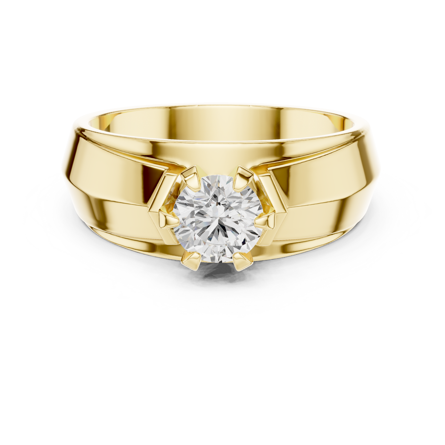 10k Solid Gold Round Shape Lab grown Diamond Stunning New Style For Men Diamond Ring