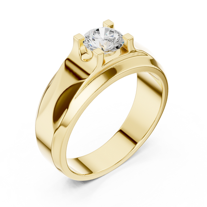 Round Shape Lab grown Diamond New Ethical Shinny Look Men's Diamond Ring For Birthday Gift