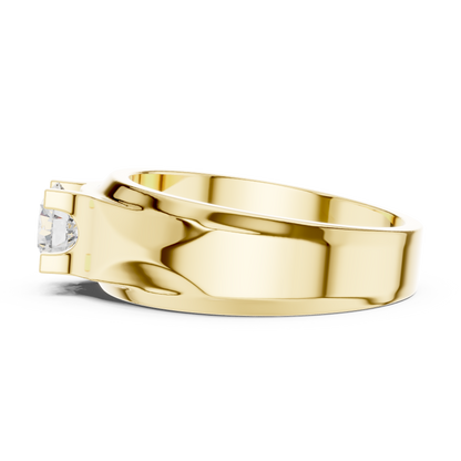 Round Shape Lab grown Diamond New Ethical Shinny Look Men's Diamond Ring For Birthday Gift