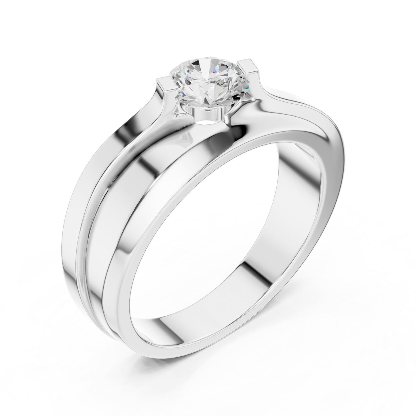 Lab grown Diamond Round Shapes 14k Solid Rose Gold Every Wear Wedding Wear Diamond Ring  For men's