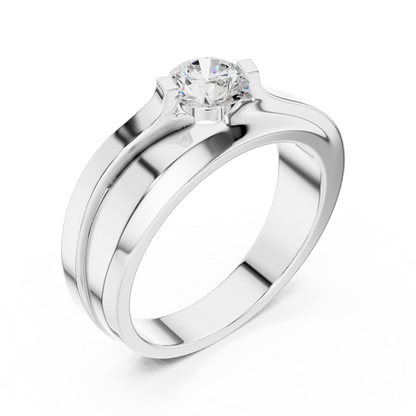 Lab grown Diamond Round Shapes 14k Solid Rose Gold Every Wear Wedding Wear Diamond Ring  For men's