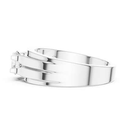 One Stone Round Shape Lab grown Diamond Elegance Vintage 14k Solid Gold Diamond Ring For Men's