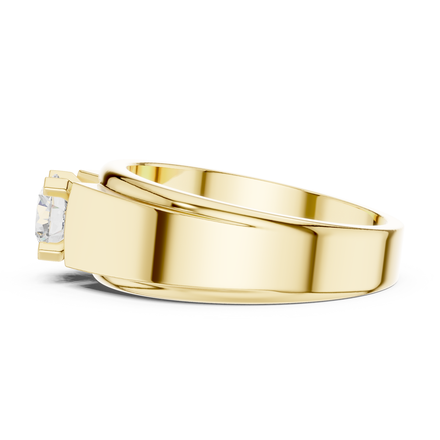 14k Solid Gold Round Shape Lab Grown Diamond Minimalist Vintage Sizzling Diamond ring For Men