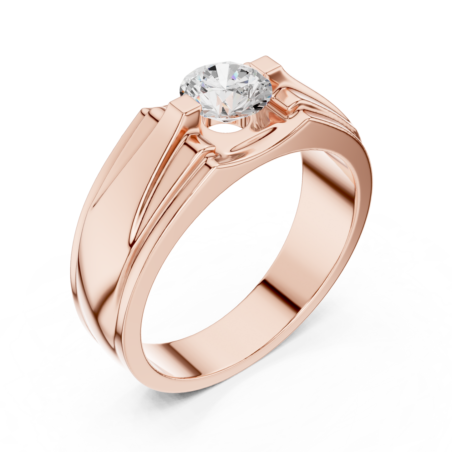 Round Shape Lab Grown Diamond Dainty Fabulous Sparkling Diamond Ring for Men Annivary Gift