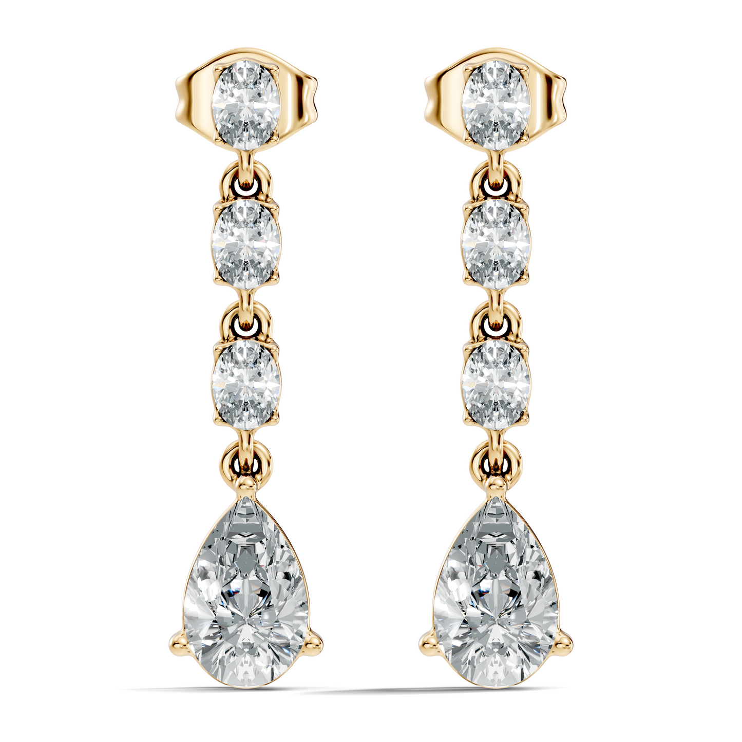 Pear And Oval Cut Lab Grown Diamond Circle Shape Antique Delicate Prong Set Bridesmaid Dangle  Earring Gift For Women's