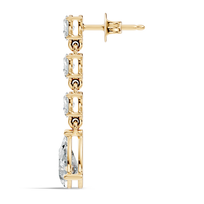 Pear And Oval Cut Lab Grown Diamond Circle Shape Antique Delicate Prong Set Bridesmaid Dangle  Earring Gift For Women's