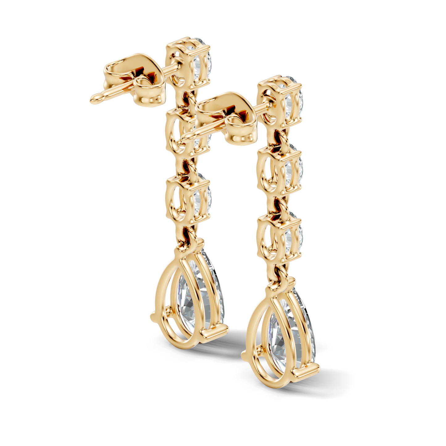 Pear And Oval Cut Lab Grown Diamond Circle Shape Antique Delicate Prong Set Bridesmaid Dangle  Earring Gift For Women's