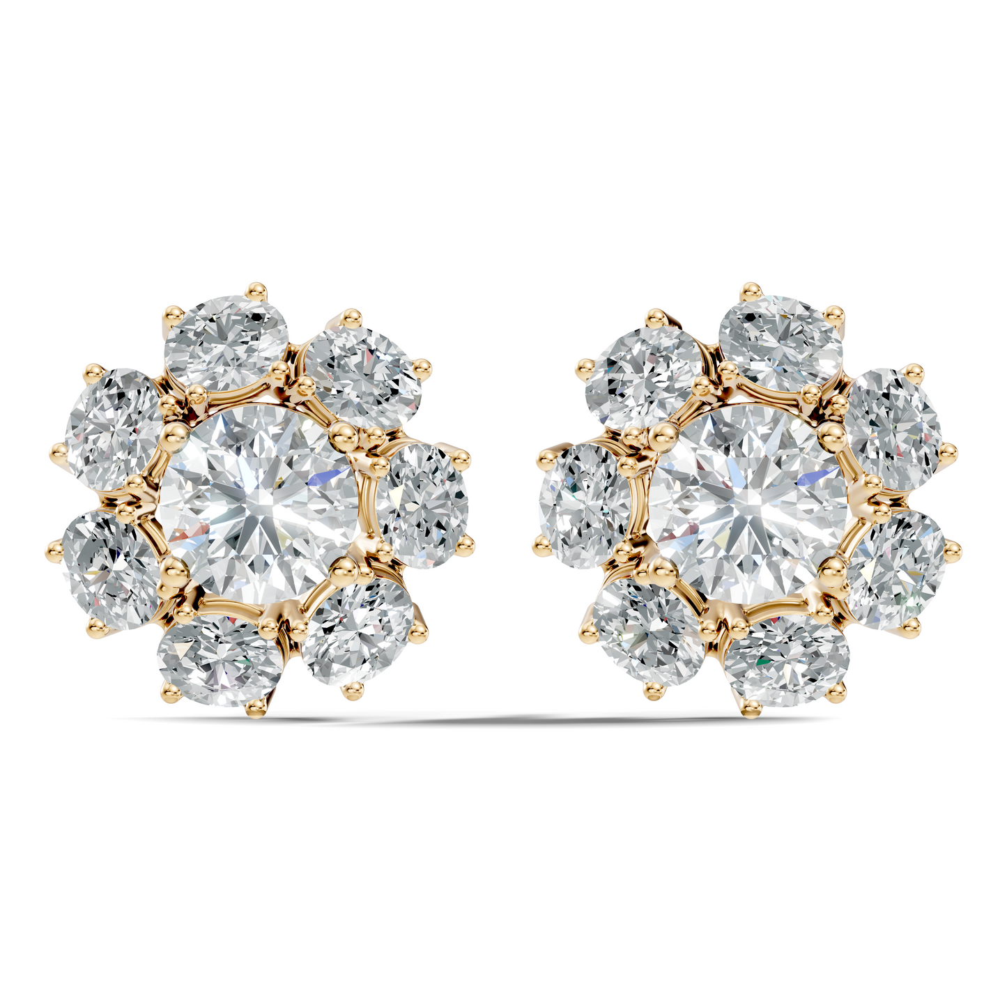 Oval Shape 8.44 CT Round Cut Diamond Delicate Classic Prong Set Dainty Stud Earring Gift for Women's