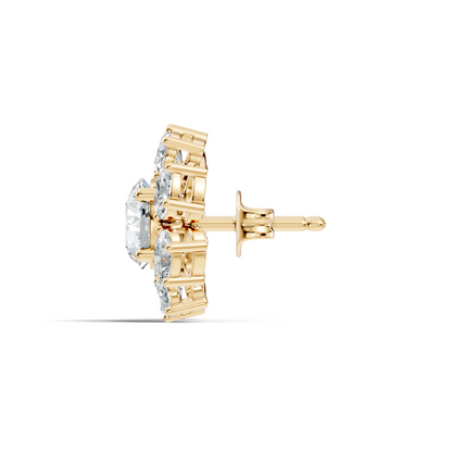 Oval Shape 8.44 CT Round Cut Diamond Delicate Classic Prong Set Dainty Stud Earring Gift for Women's