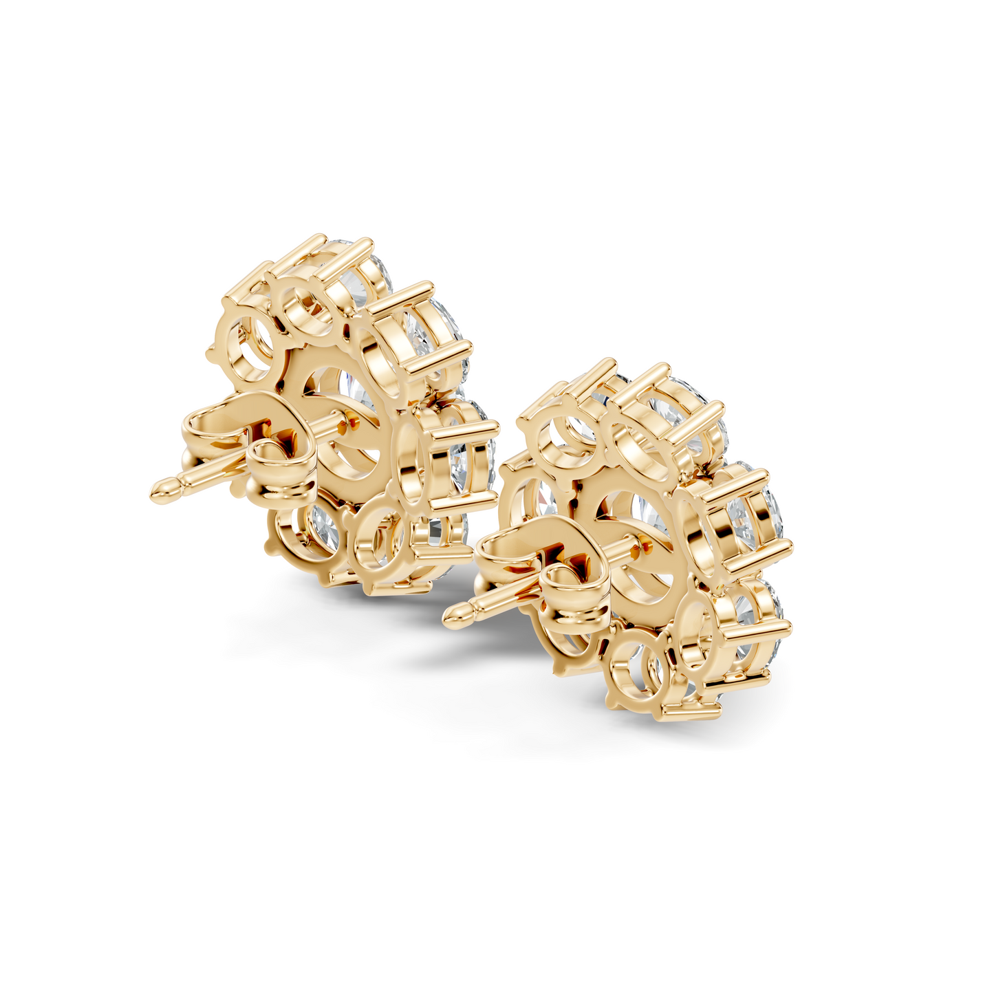 Oval Shape 8.44 CT Round Cut Diamond Delicate Classic Prong Set Dainty Stud Earring Gift for Women's