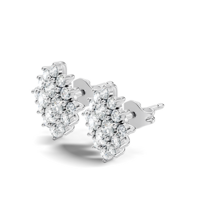 Lab Grown & Natural 10k solid Rose Gold Round Shape Diamond Daily Wear Stunning Studs Diamond Earrings For Women