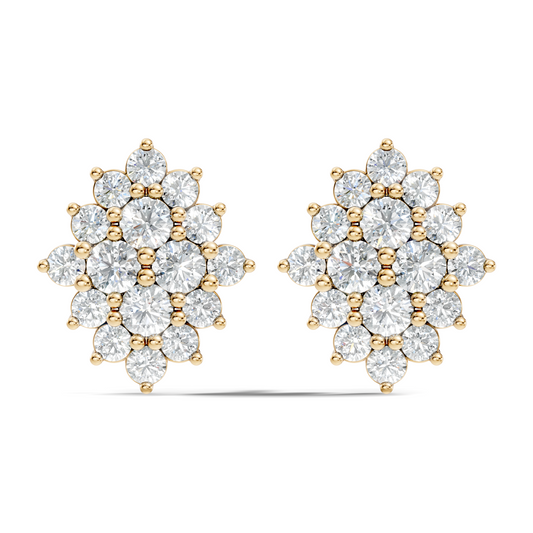 Lab Grown & Natural 10k solid Rose Gold Round Shape Diamond Daily Wear Stunning Studs Diamond Earrings For Women