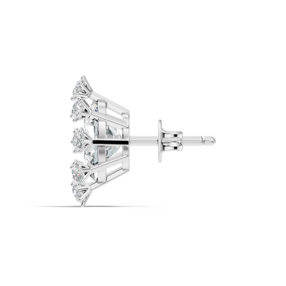 Oval & Round Shapes 4.51 Ct Lab Grown Diamond Esthetic New Style Studs Diamond Earrings For Women