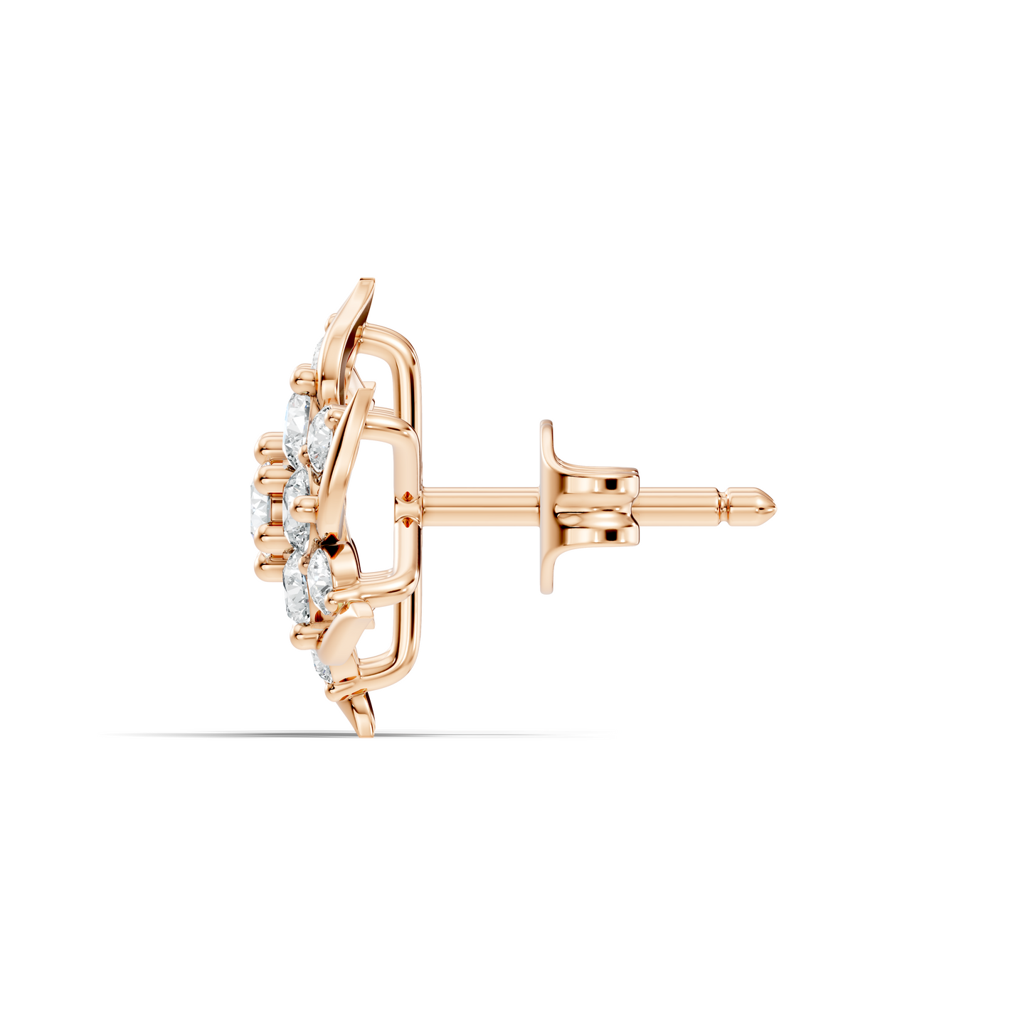 Round Shape 1.24 Ct Lab Grown & Natural Diamond 14k Solid Gold Elegance Vintage Engagement Earring For Women