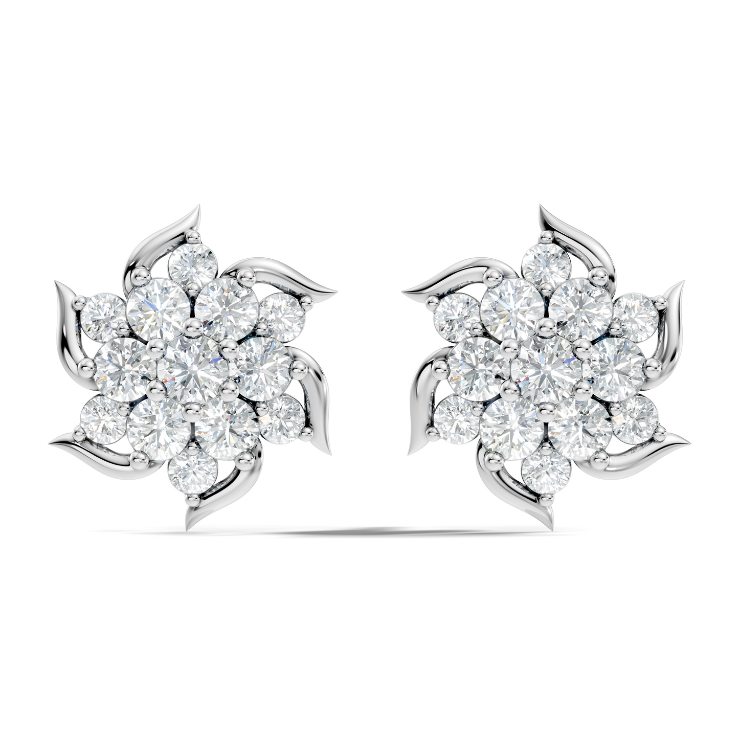 Round Shape 1.24 Ct Lab Grown & Natural Diamond 14k Solid Gold Elegance Vintage Engagement Earring For Women