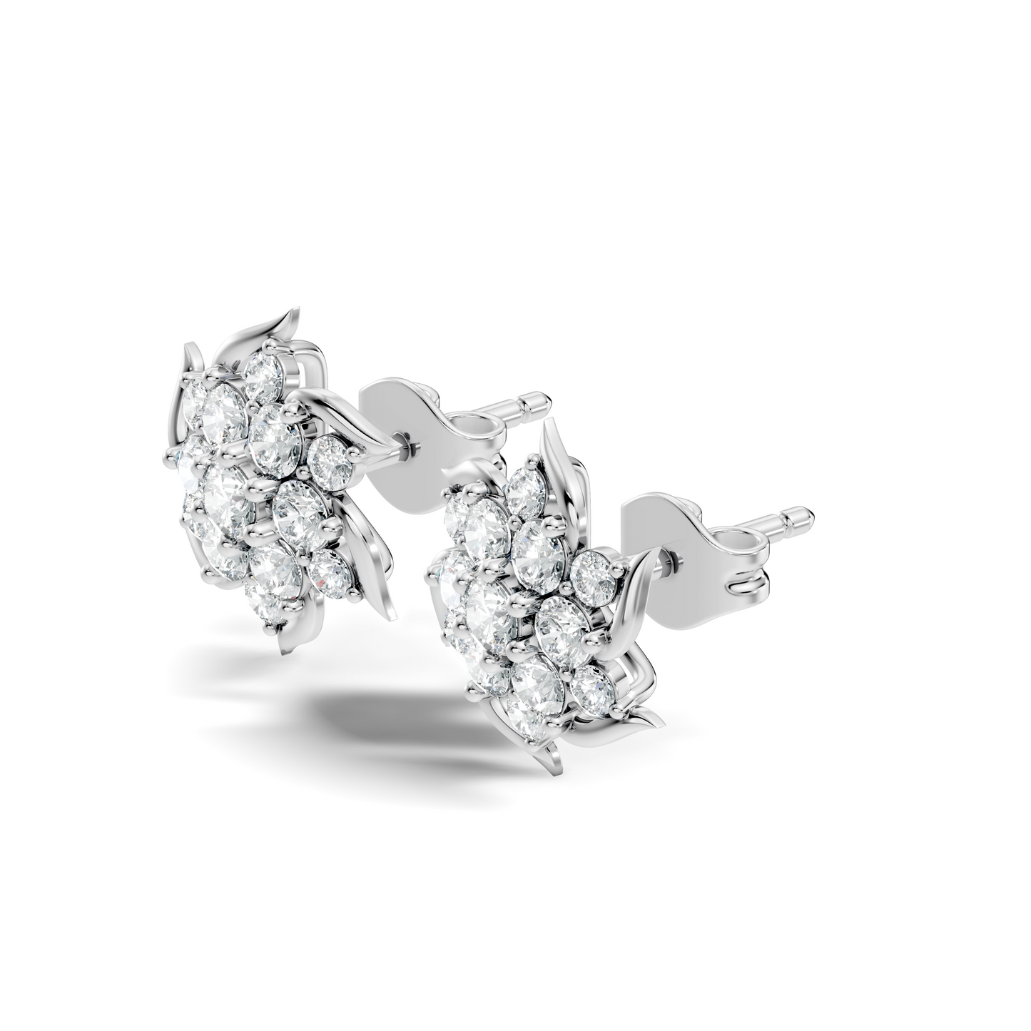 Round Shape 1.24 Ct Lab Grown & Natural Diamond 14k Solid Gold Elegance Vintage Engagement Earring For Women