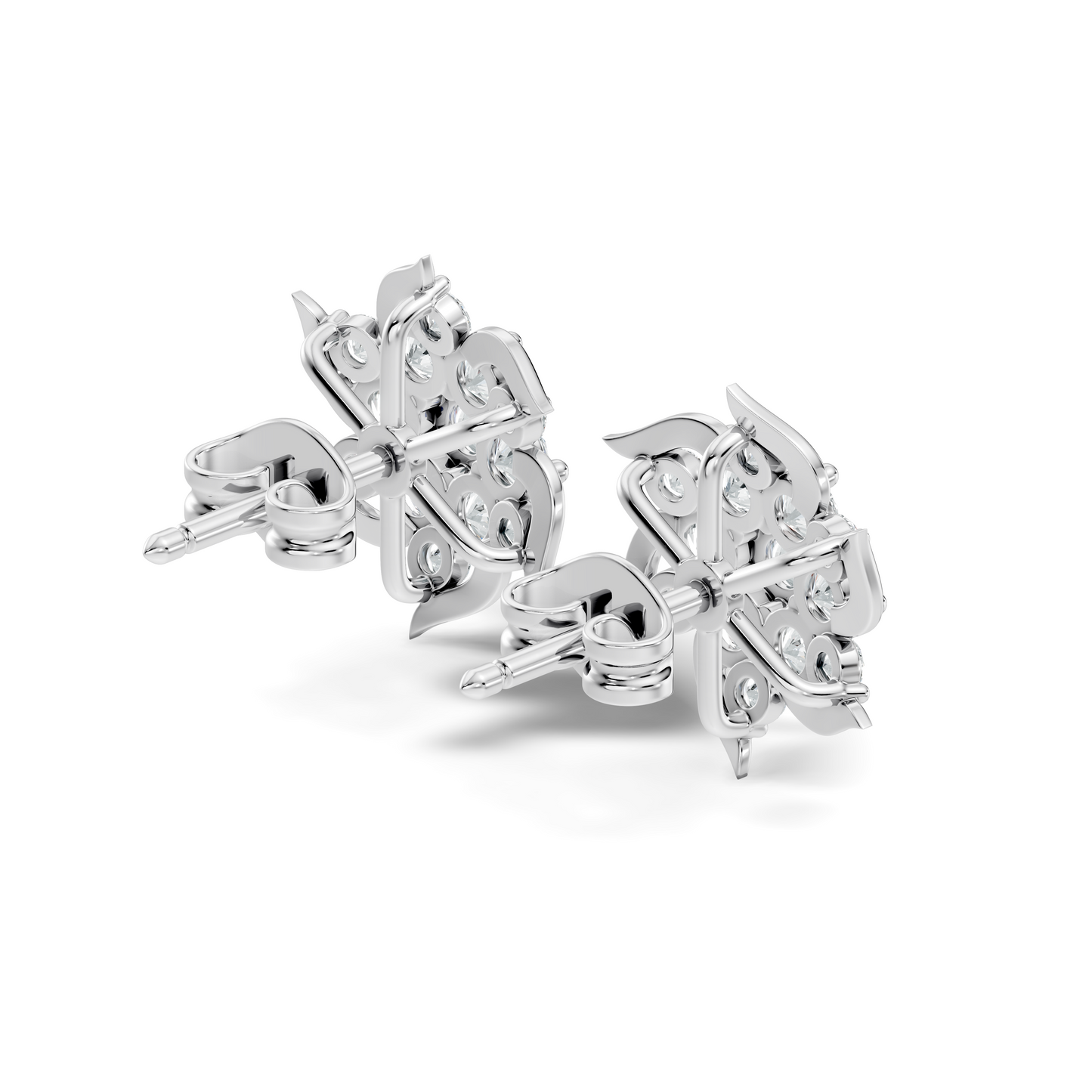 Round Shape 1.24 Ct Lab Grown & Natural Diamond 14k Solid Gold Elegance Vintage Engagement Earring For Women