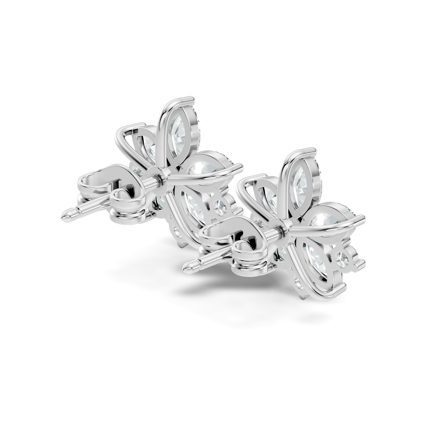 2.18 Ct Marquise & Round Shape Lab Grown Diamond New Unique Shinning Every Occasionally Wedding Earring