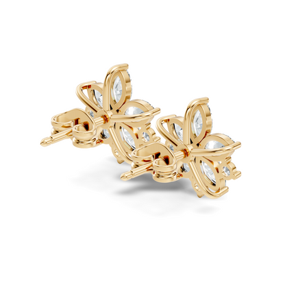 2.18 Ct Marquise & Round Shape Lab Grown Diamond New Unique Shinning Every Occasionally Wedding Earring