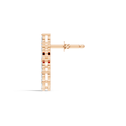 Elegant Marquise Shaped Diamond  Earring Vintage Floral Stud Perfect Gift For Womens