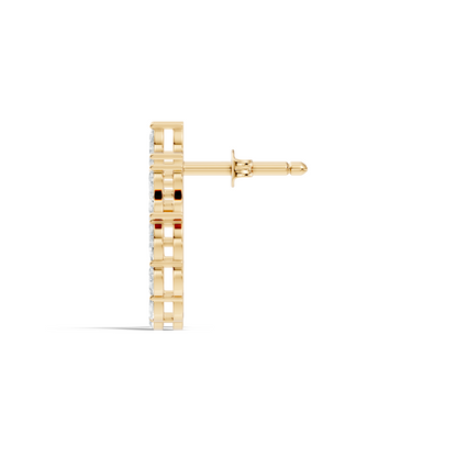 Elegant Marquise Shaped Diamond  Earring Vintage Floral Stud Perfect Gift For Womens