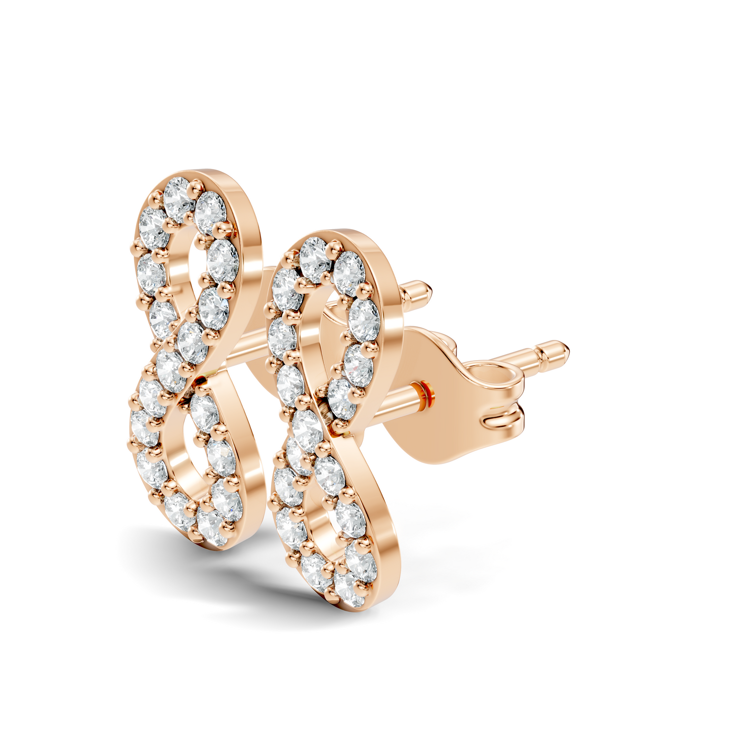 Round Shape Natural & lab grown Diamond 14k Solid Gold Shinning Unique New Studs Earrings For Weeding Wear