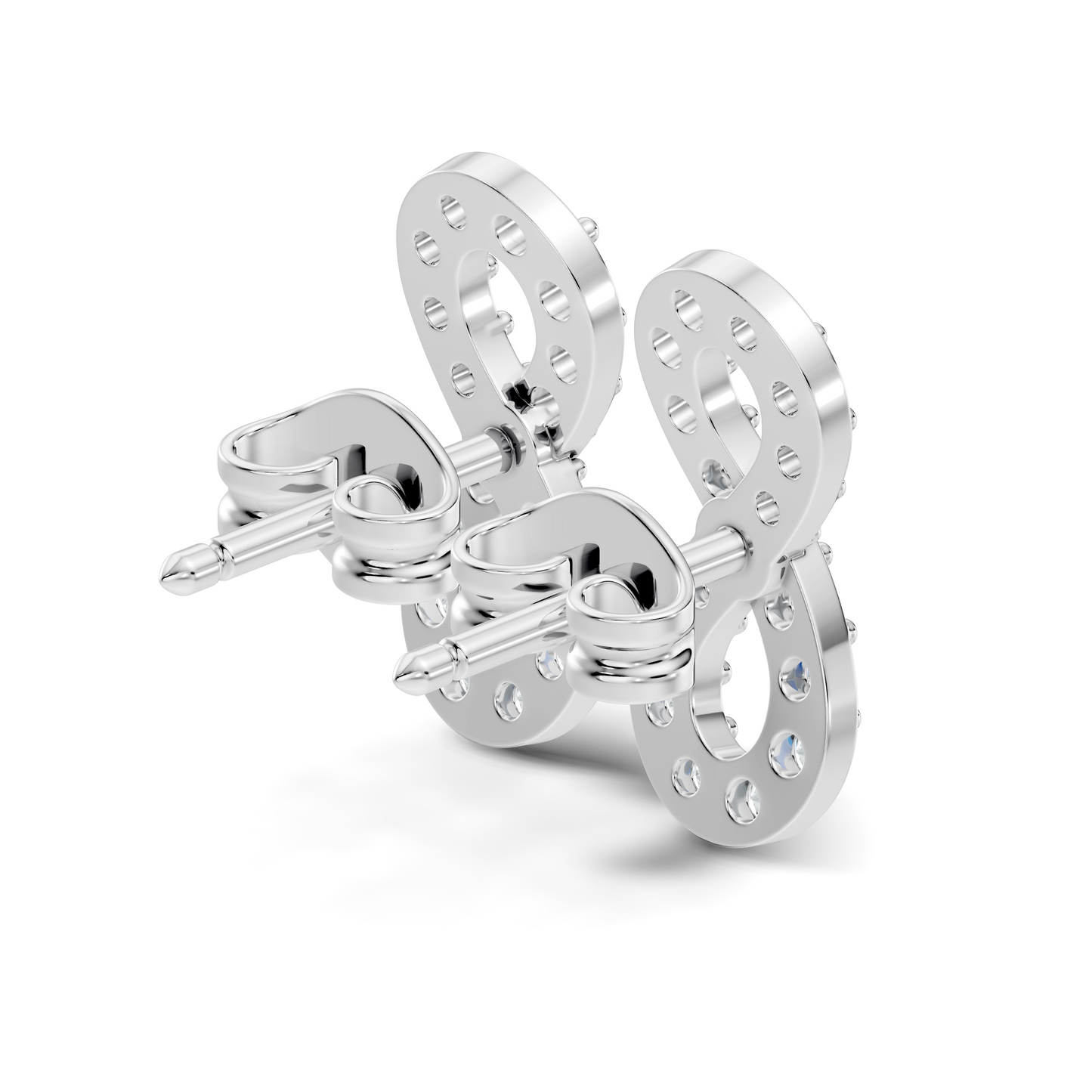 Round Shape Natural & lab grown Diamond 14k Solid Gold Shinning Unique New Studs Earrings For Weeding Wear